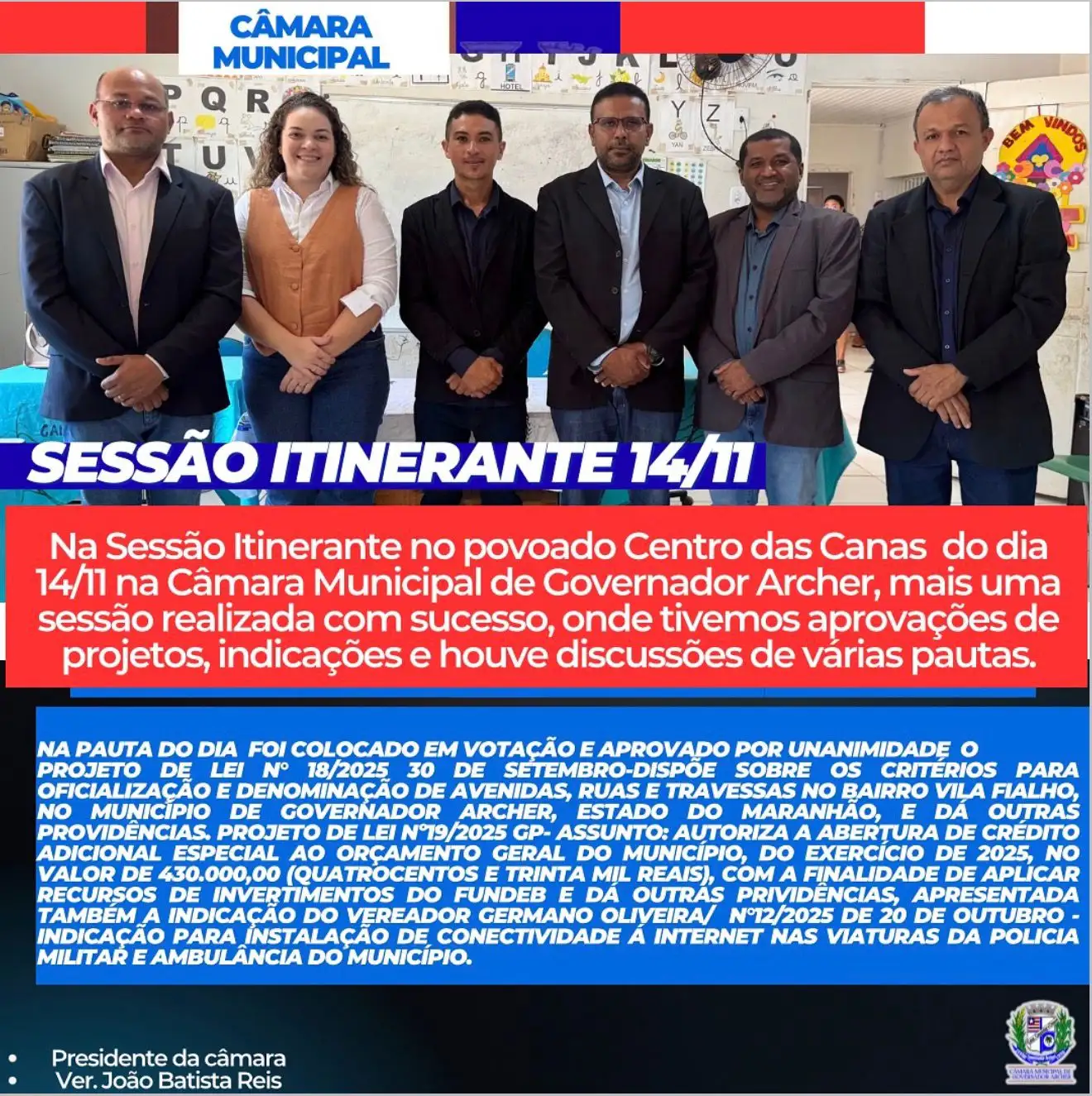 Sessão Itinerante, Governador Archer - MA✅